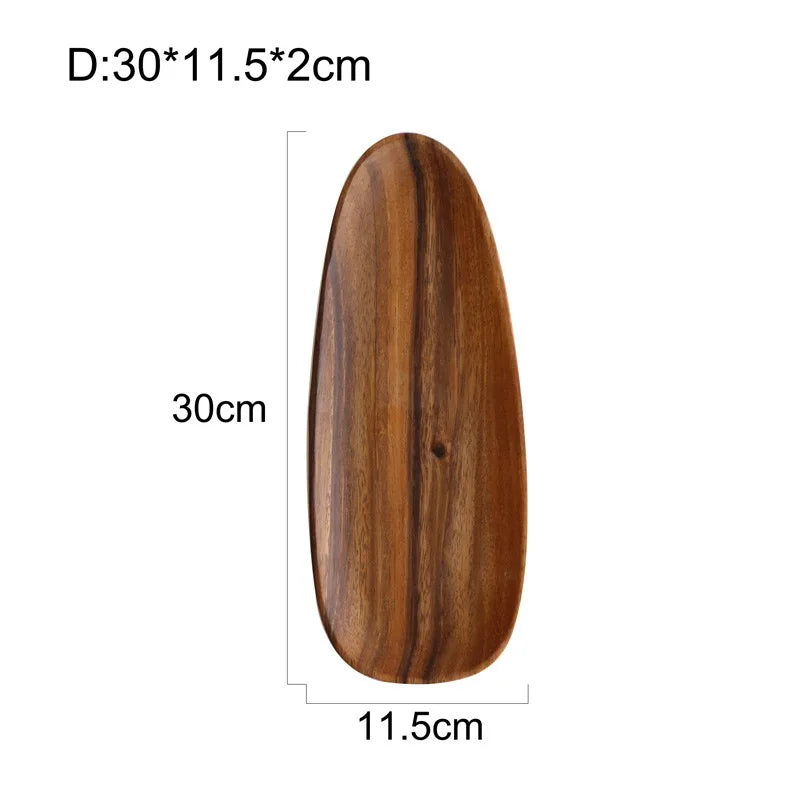 Assiette plat bois naturel noyer style japonais repas dressage table sushi fruit sec décoration diner écologique durable - lebois-eco.com