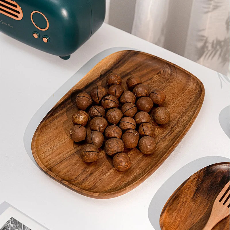 Assiette plat bois naturel noyer style japonais repas dressage table sushi fruit sec décoration diner écologique durable - lebois-eco.com