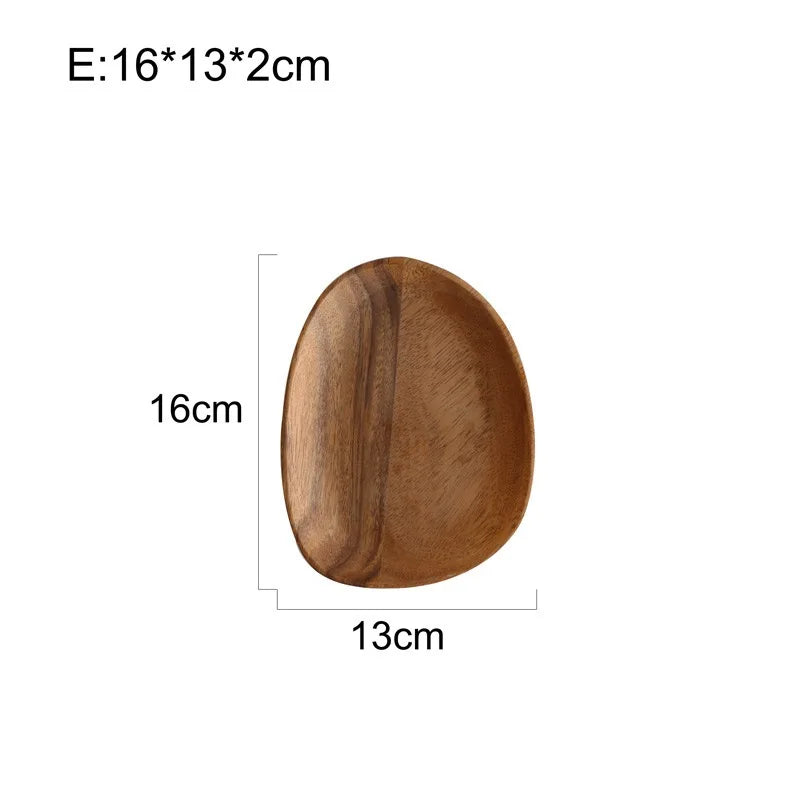 Assiette plat bois naturel noyer style japonais repas dressage table sushi fruit sec décoration diner écologique durable - lebois-eco.com