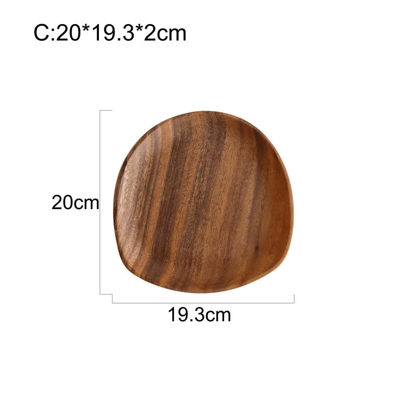 Assiette plat bois naturel noyer style japonais repas dressage table sushi fruit sec décoration diner écologique durable - lebois-eco.com