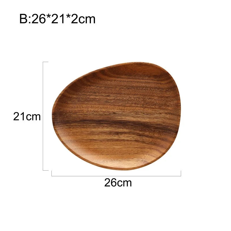 Assiette plat bois naturel noyer style japonais repas dressage table sushi fruit sec décoration diner écologique durable - lebois-eco.com