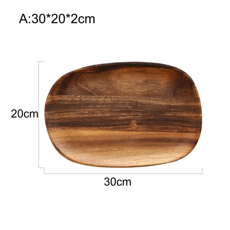 Assiette plat bois naturel noyer style japonais repas dressage table sushi fruit sec décoration diner écologique durable - lebois-eco.com