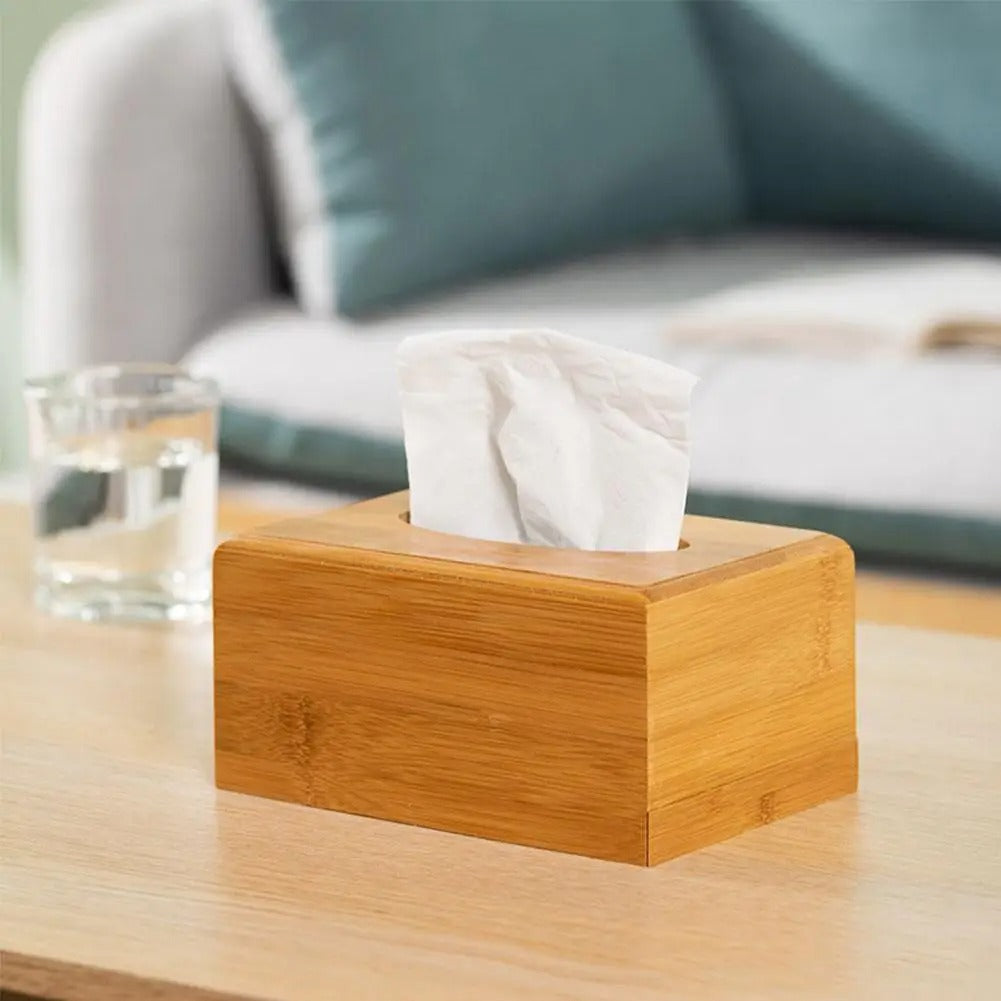 Boîte à mouchoirs bambou bois insertion tiroir 3 tailles décoration intérieur salon chambre à coucher rhume écologique durable - lebois-eco.com