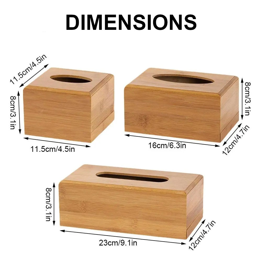 Boîte à mouchoirs bambou bois insertion tiroir 3 tailles décoration intérieur salon chambre à coucher rhume écologique durable - lebois-eco.com