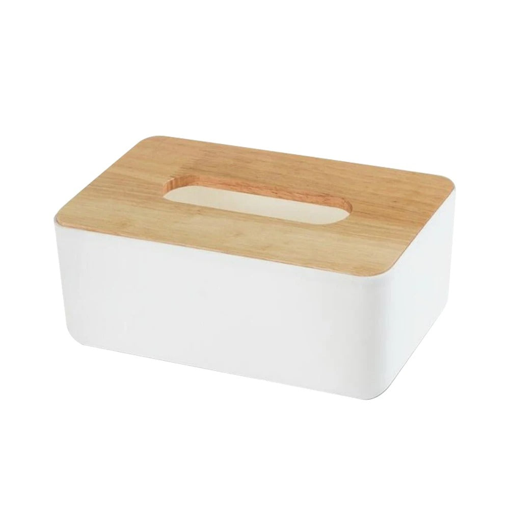 Boîte à mouchoirs couvercle bambou bois corps plastique décoration intérieur salon chambre à coucher rhume écologique durable - lebois-eco.com
