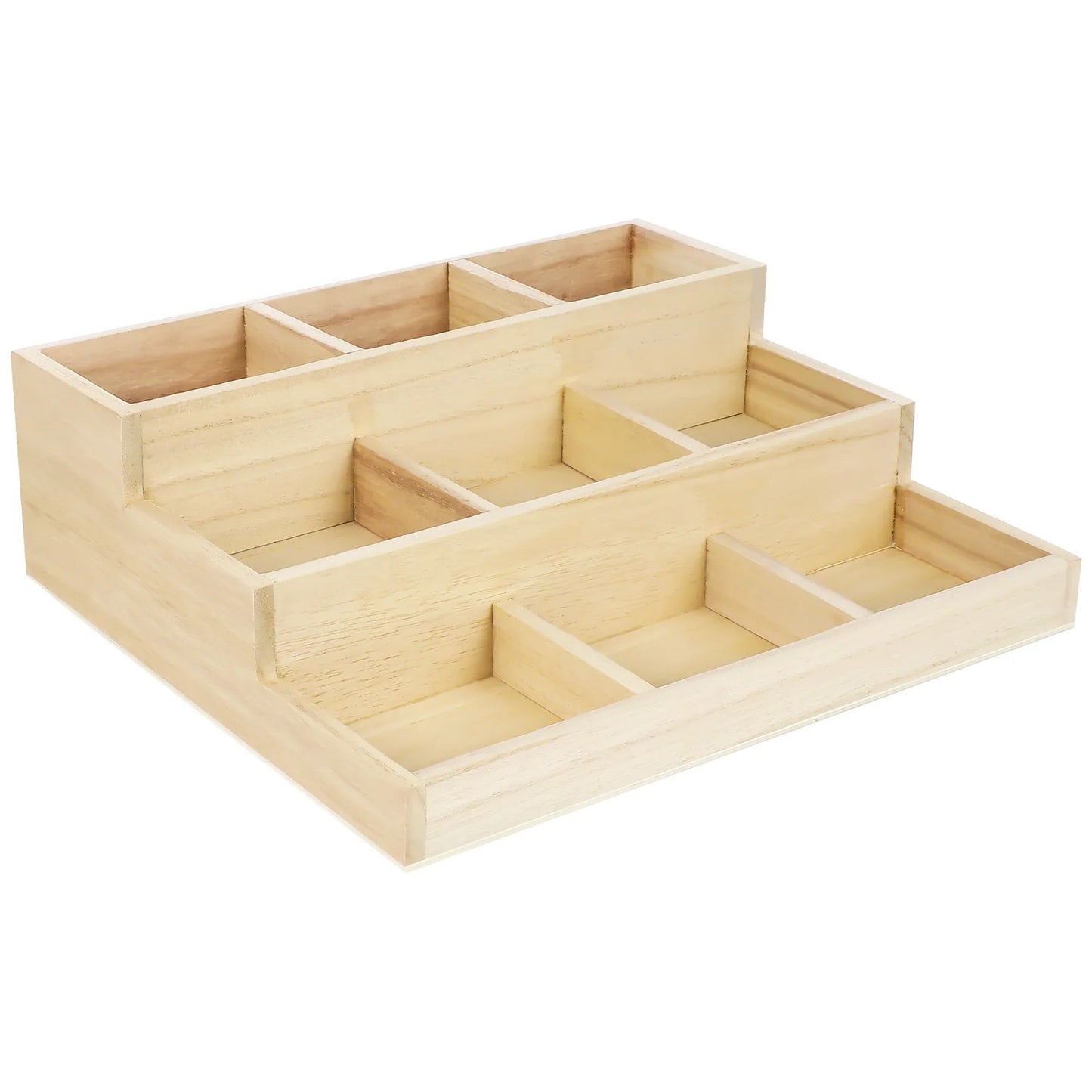 Boîte de rangement bois 3 niveaux pour bijoux parfums produits cosmétiques accessoires salle de bain bureau écologique durable - lebois-eco.com
