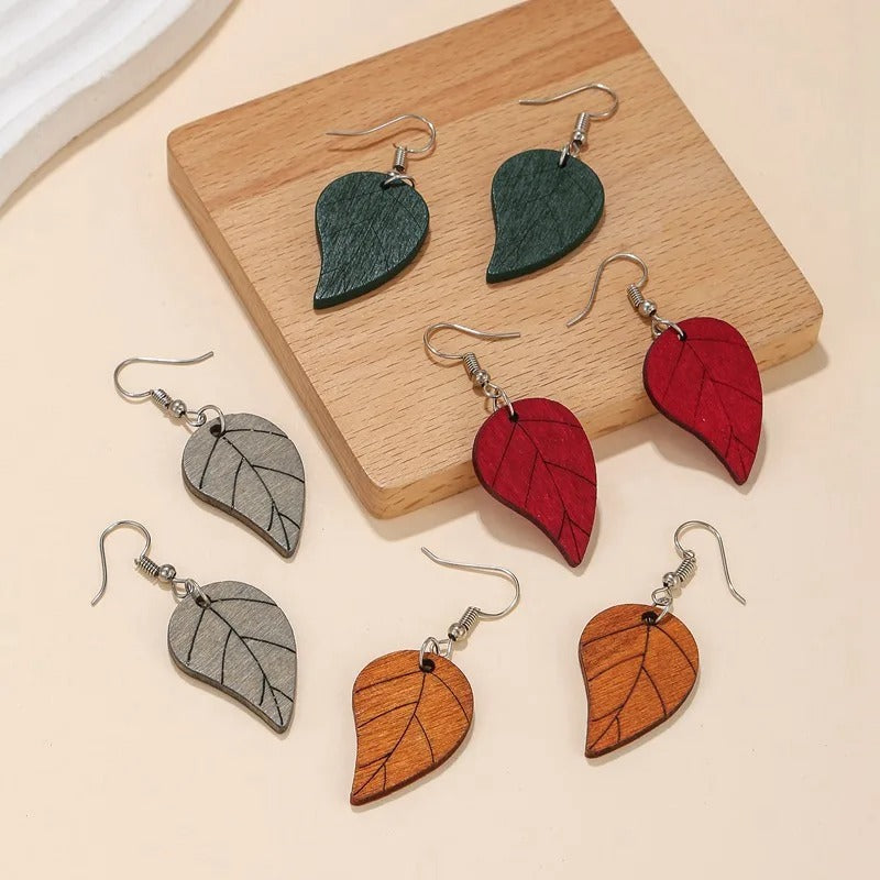 Boucles oreilles femme bijoux bois style rétro décontracté saison estival été cadeaux anniversaire mariage événements durable - lebois-eco.com