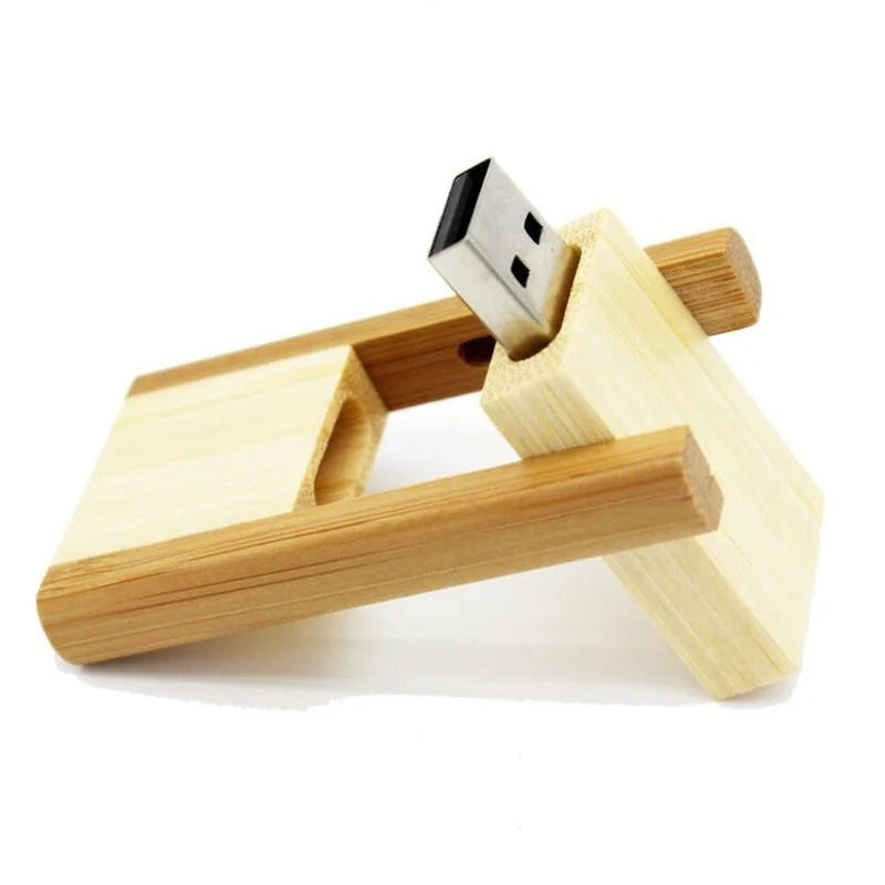 Clé usb bois bicolore pliable noyer chêne bambou personnalisable custom logo prénom entreprise cadeau photographe anniversaire mariage durable - lebois-eco.com