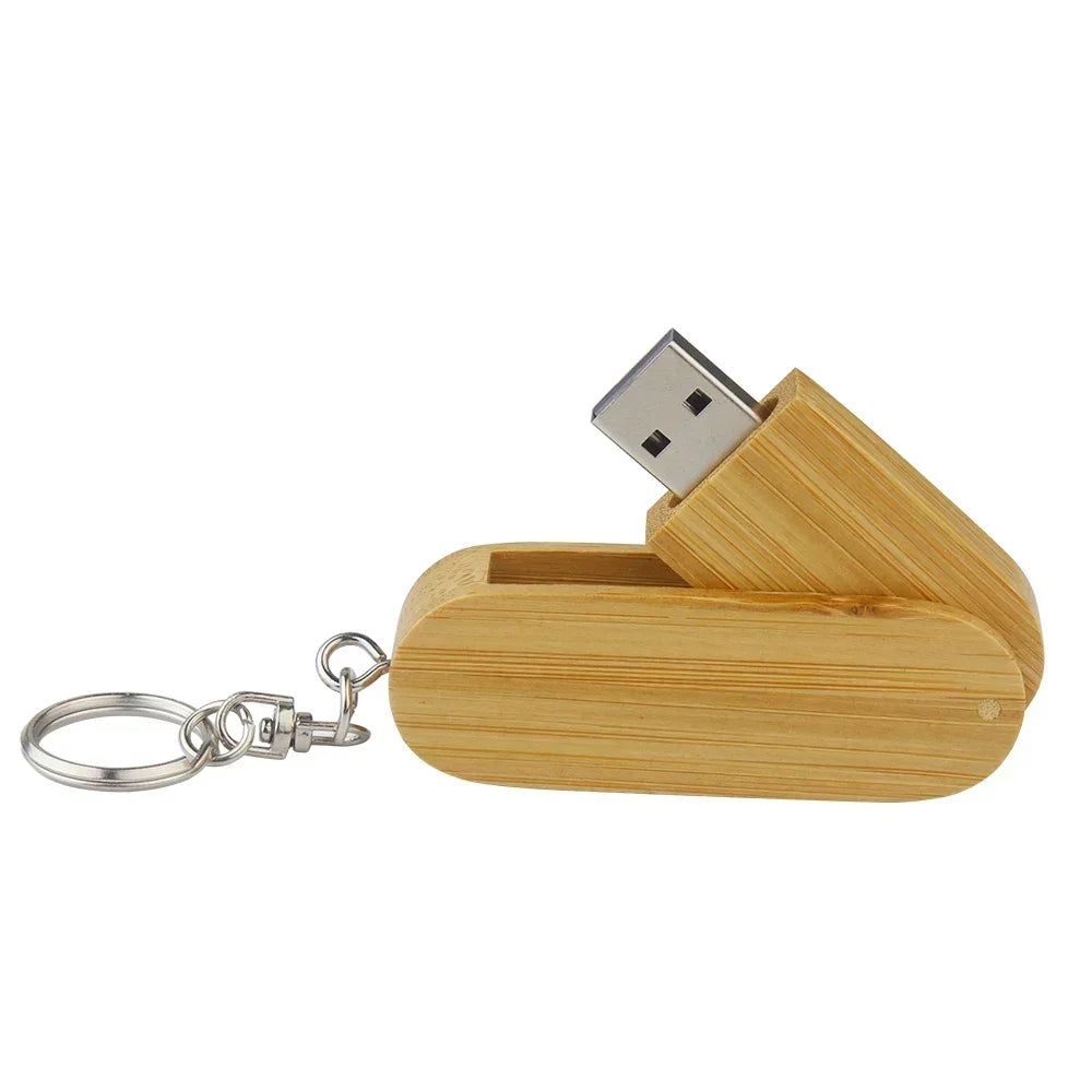 Clé usb pliable porte-clé bois bambou personnalisable logo texte cadeaux promotion entreprise mariage photographe goodies durable - lebois-eco.com