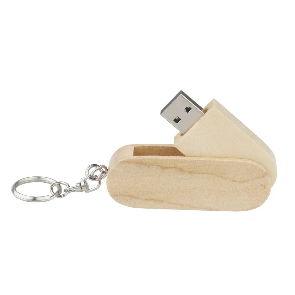 Clé usb pliable porte-clé bois bambou personnalisable logo texte cadeaux promotion entreprise mariage photographe goodies durable - lebois-eco.com
