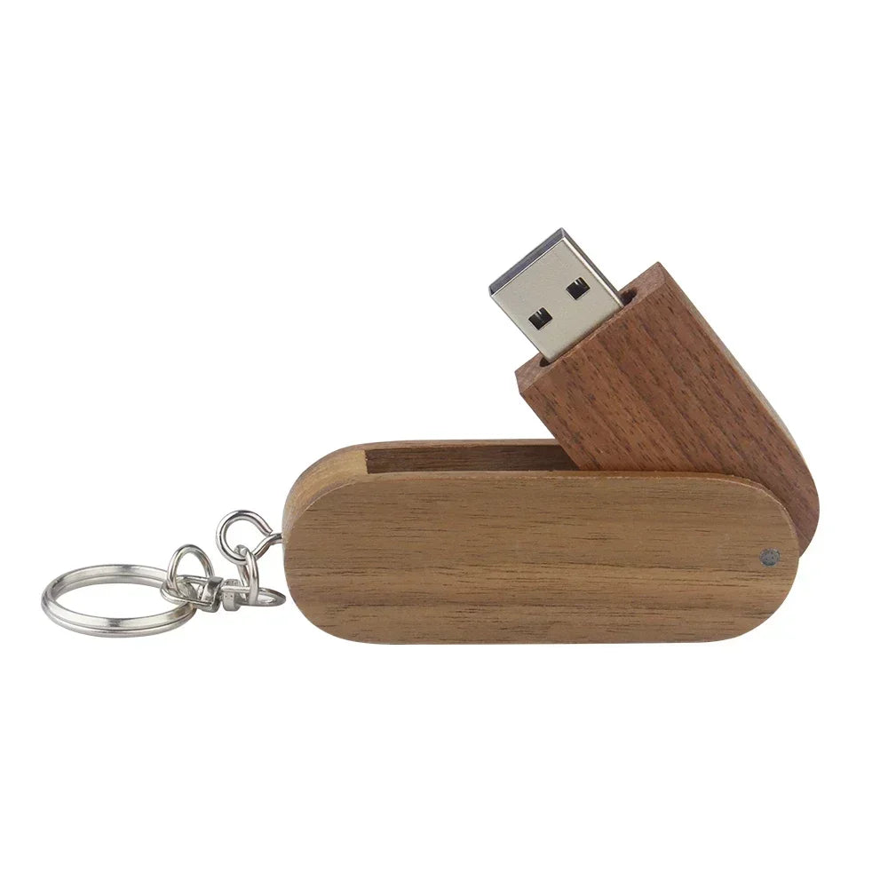 Clé usb pliable porte-clé bois bambou personnalisable logo texte cadeaux promotion entreprise mariage photographe goodies durable - lebois-eco.com