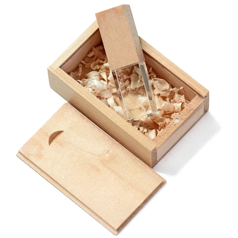 Coffret clé usb bois noyer érable bambou quartz personnalisable custom logo prénom entreprise cadeau goodies photographe anniversaire mariage durable - lebois-eco.com