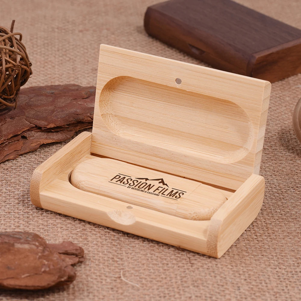 Coffret clé usb bois personnalisable gravure laser 2 en 1 usb 3.0 et type c noyer bambou érable logo prénom entreprise mariage photographe durable - lebois-eco.com