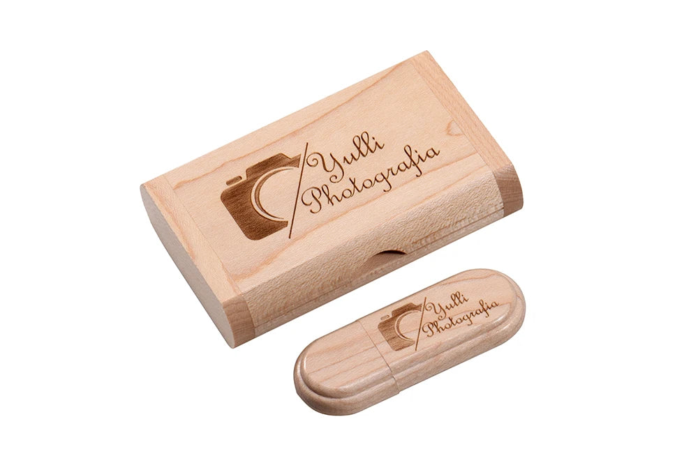 Coffret clé usb bois personnalisable vente en gros érable hêtre bambou logo prénom entreprise professionnels photographe cadeau goodies renouvelable écologique - lebois-eco.com