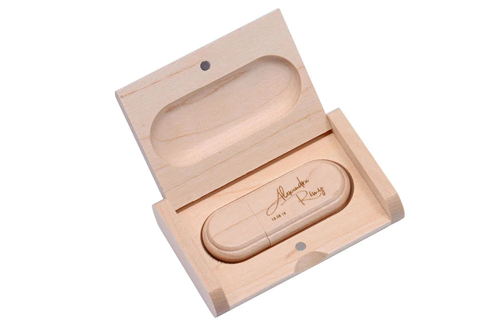 Coffret clé usb bois personnalisable vente en gros érable hêtre bambou logo prénom entreprise professionnels photographe cadeau goodies renouvelable écologique - lebois-eco.com