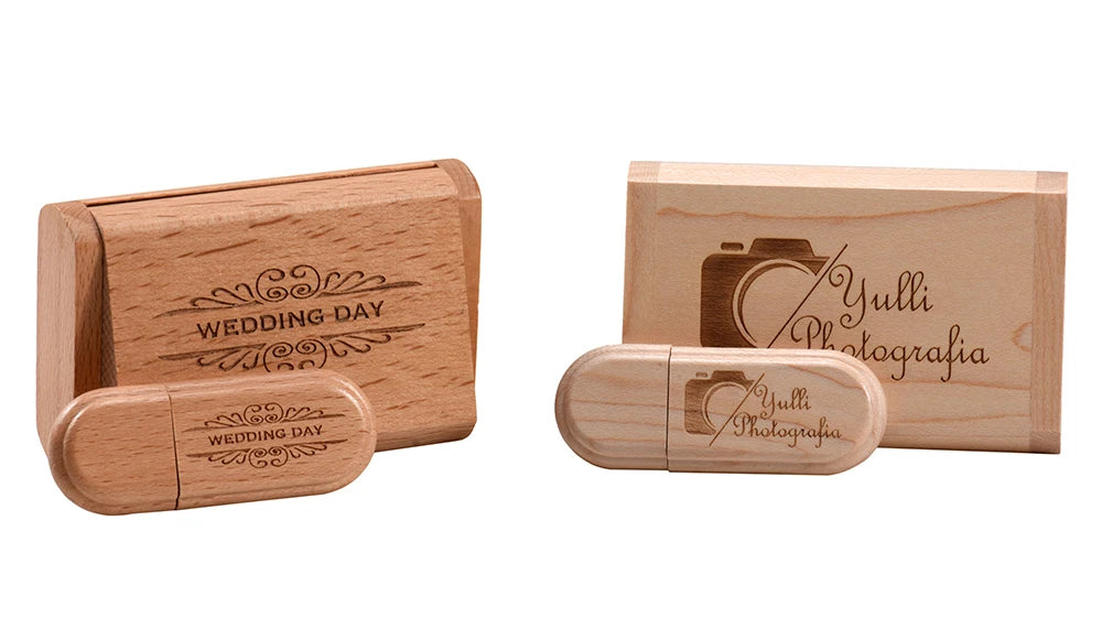 Coffret clé usb bois personnalisable vente en gros érable hêtre bambou logo prénom entreprise professionnels photographe cadeau goodies renouvelable écologique - lebois-eco.com