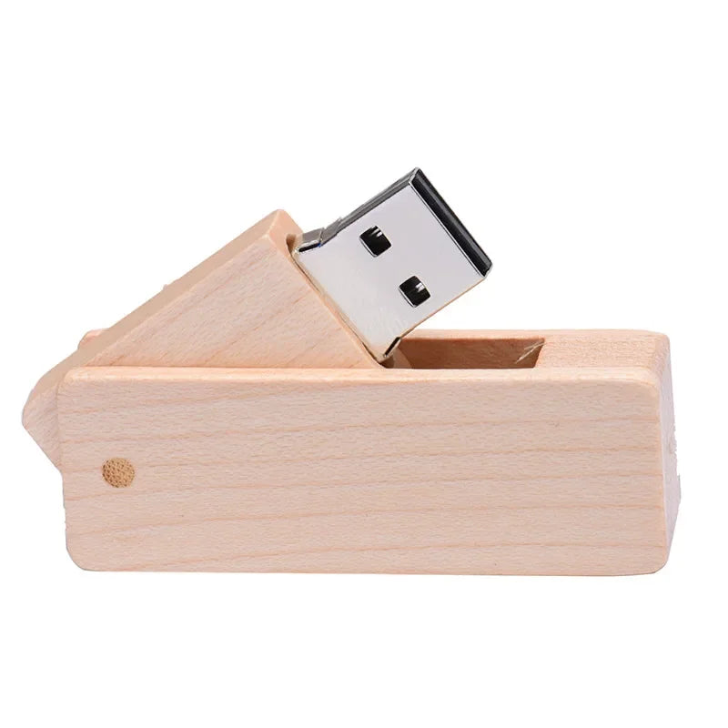 Coffret clé usb bois pliable rectangle noyer érable bambou personnalisable custom logo prénom entreprise cadeau photographe anniversaire mariage durable - lebois-eco.com