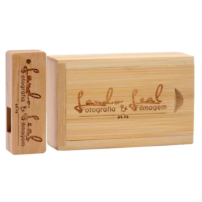 Coffret clé usb bois pliable rectangle noyer érable bambou personnalisable custom logo prénom entreprise cadeau photographe anniversaire mariage durable - lebois-eco.com