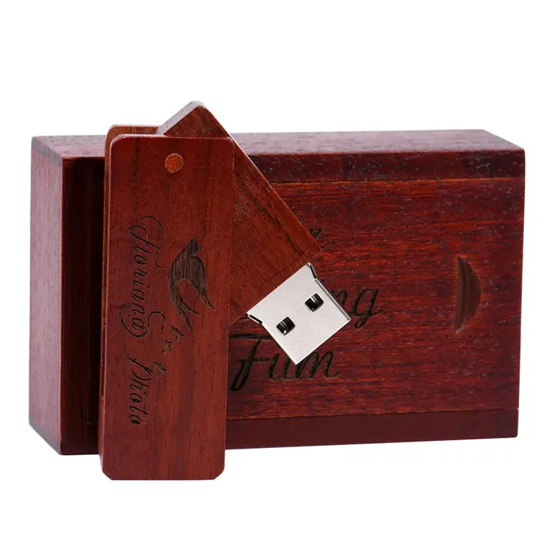 Coffret clé usb bois pliable rectangle noyer érable bambou personnalisable custom logo prénom entreprise cadeau photographe anniversaire mariage durable - lebois-eco.com