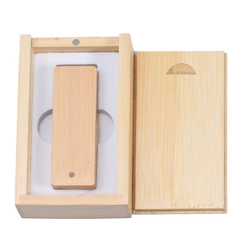 Coffret clé usb bois pliable rectangle noyer érable bambou personnalisable custom logo prénom entreprise cadeau photographe anniversaire mariage durable - lebois-eco.com