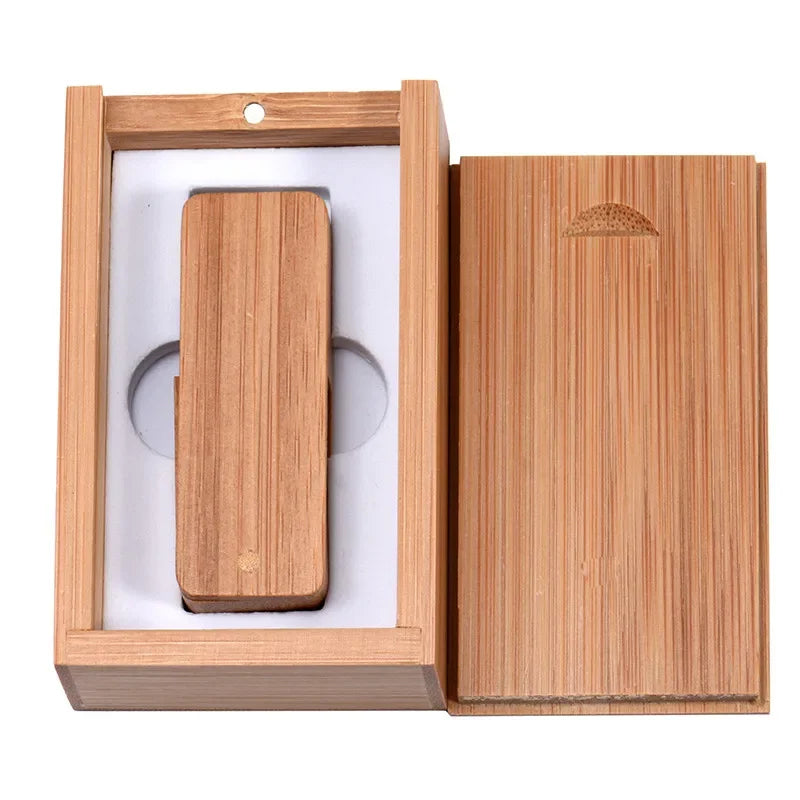 Coffret clé usb bois pliable rectangle noyer érable bambou personnalisable custom logo prénom entreprise cadeau photographe anniversaire mariage durable - lebois-eco.com