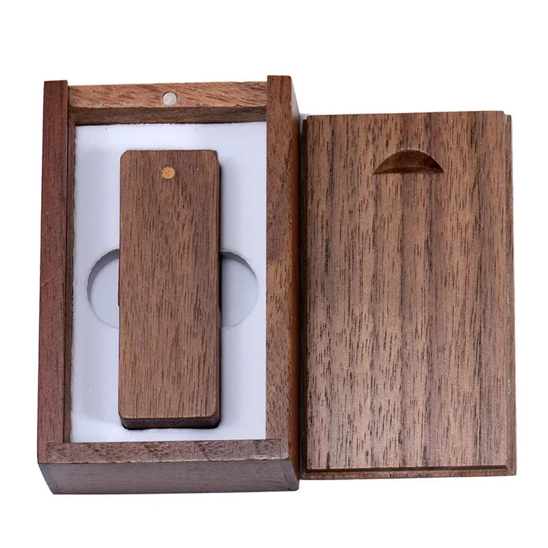 Coffret clé usb bois pliable rectangle noyer érable bambou personnalisable custom logo prénom entreprise cadeau photographe anniversaire mariage durable - lebois-eco.com