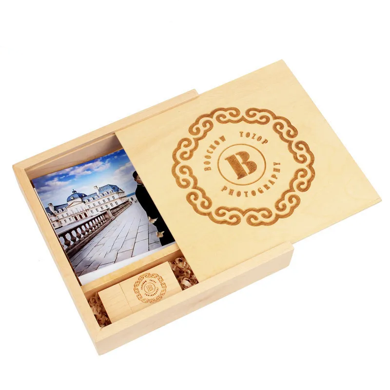 Coffret personnalisable album box photo clé usb bois bambou logo custom gratuit cadeau mariage noël anniversaire durable environnement écologique - lebois-eco.com