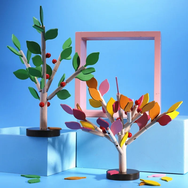 Jouet enfant jeu puzzle 3D en bois à assembler arbre pommier apprentissage cadeau noël anniversaire éducatif durable - lebois-eco.com