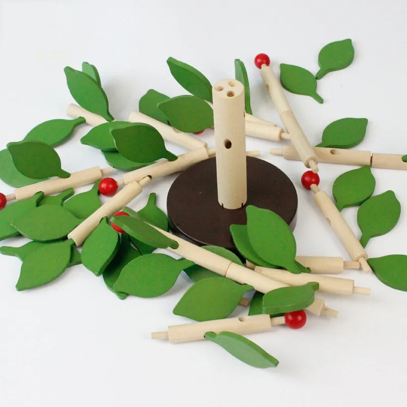 Jouet enfant jeu puzzle 3D en bois à assembler arbre pommier apprentissage cadeau noël anniversaire éducatif durable - lebois-eco.com