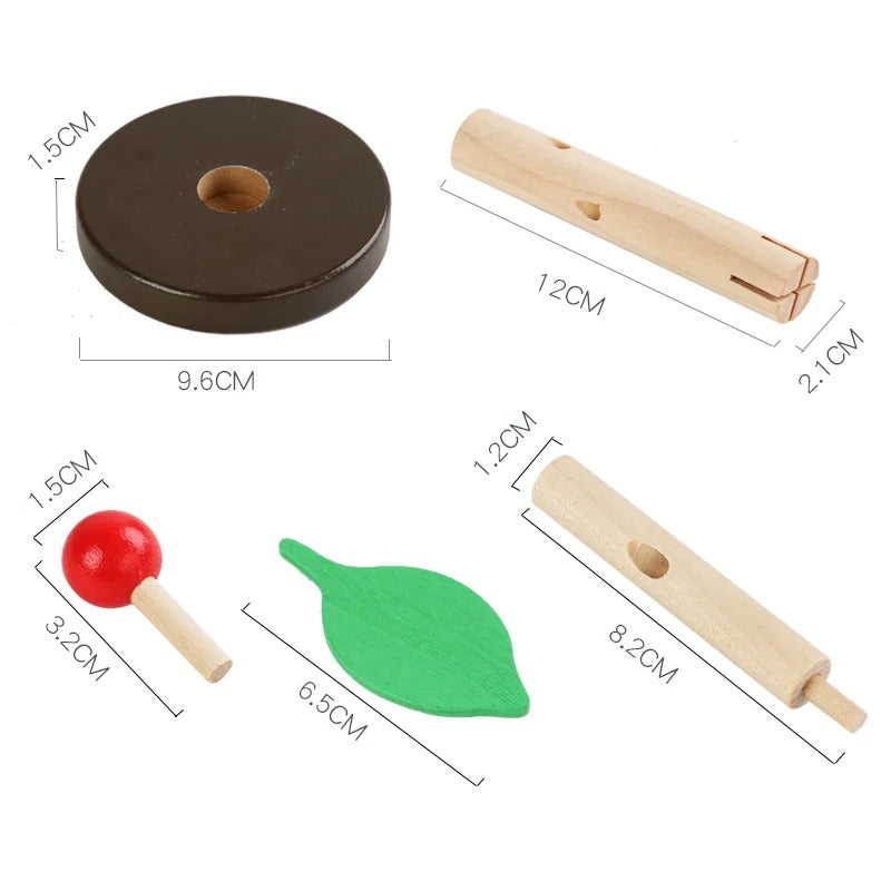 Jouet enfant jeu puzzle 3D en bois à assembler arbre pommier apprentissage cadeau noël anniversaire éducatif durable - lebois-eco.com