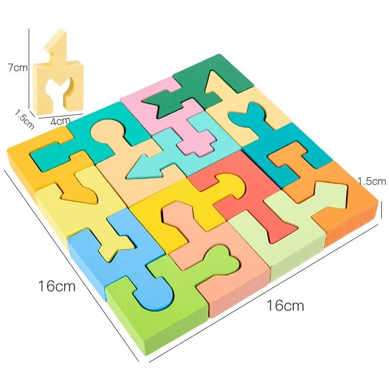 Jouet enfant jeu puzzle 3D en bois à assembler forme géométrique apprentissage couleurs enfants cadeau noël anniversaire éducatif durable - lebois-eco.com