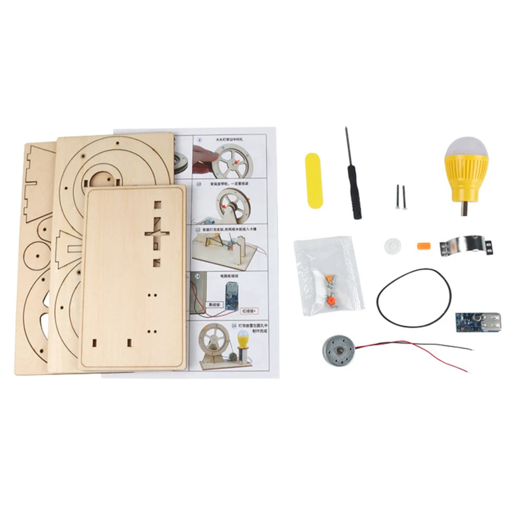 Kit complet générateur électricité en bois à assembler jouet éducatif enfant cadeau noël do it yourself durable - lebois-eco.com