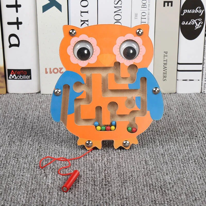 Labyrhinte magnétique animaux jeu jouet bois enfant bébé éveil apprentissage éducation puzzle montessori écologique durable renouvelable - lebois-eco.com