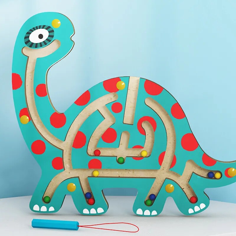 Labyrhinte magnétique animaux jeu jouet bois enfant bébé éveil apprentissage éducation puzzle montessori écologique durable renouvelable - lebois-eco.com