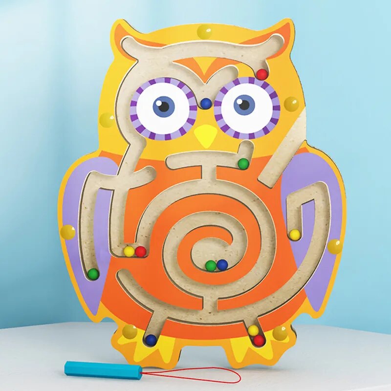 Labyrhinte magnétique animaux jeu jouet bois enfant bébé éveil apprentissage éducation puzzle montessori écologique durable renouvelable - lebois-eco.com