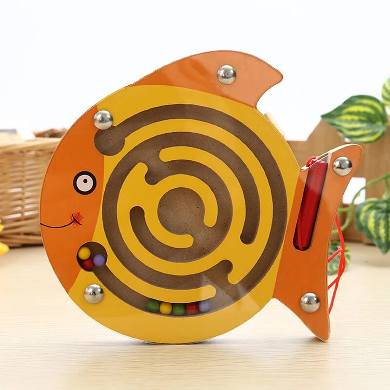 Labyrhinte magnétique animaux jeu jouet bois enfant bébé éveil apprentissage éducation puzzle montessori écologique durable renouvelable - lebois-eco.com