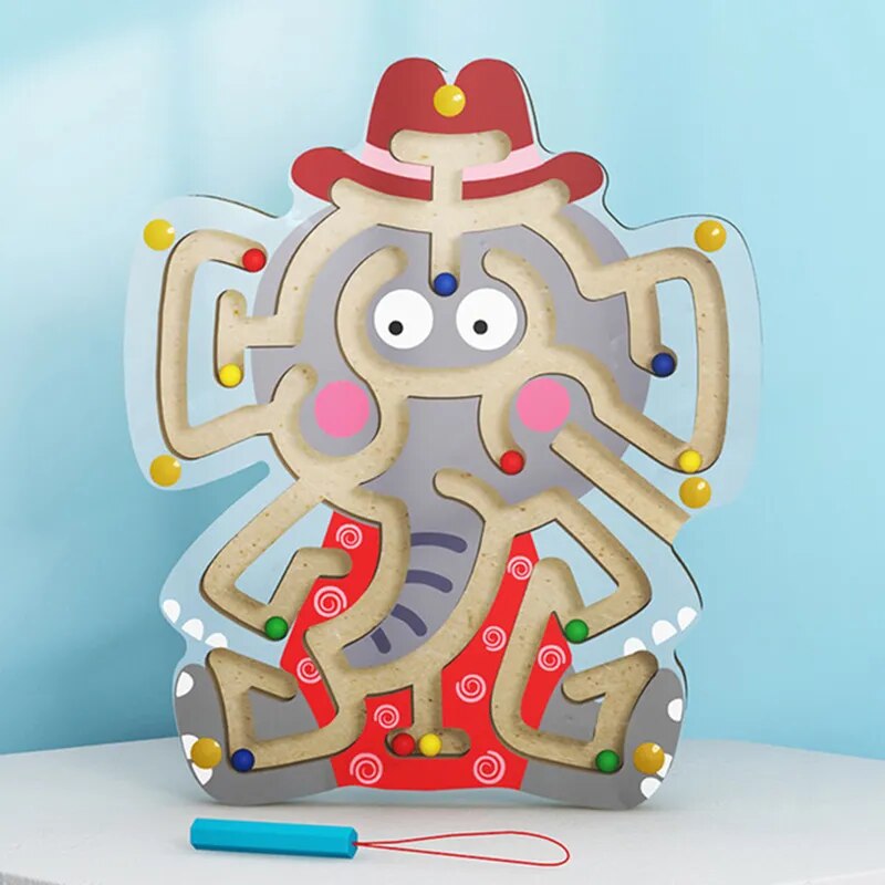 Labyrhinte magnétique animaux jeu jouet bois enfant bébé éveil apprentissage éducation puzzle montessori écologique durable renouvelable - lebois-eco.com
