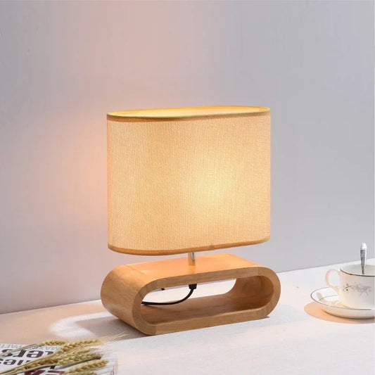 Lampe de chevet style scandinave bois tissu salon chambre à coucher hôtel bureau cadeau anniversaire décoration intérieure durable - lebois-eco.com
