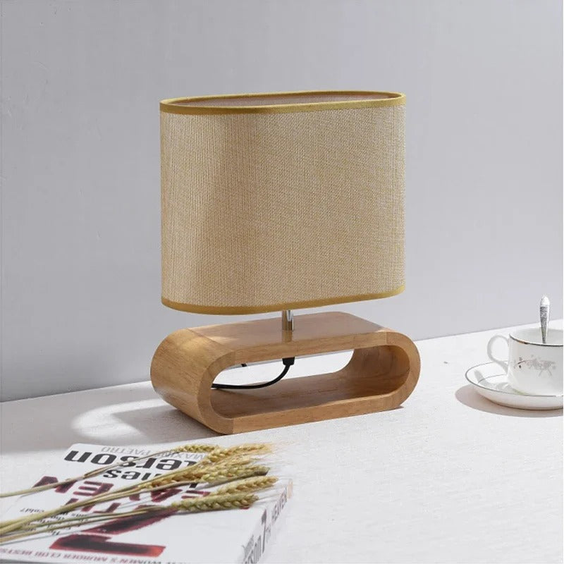 Lampe de chevet style scandinave bois tissu salon chambre à coucher hôtel bureau cadeau anniversaire décoration intérieure durable - lebois-eco.com