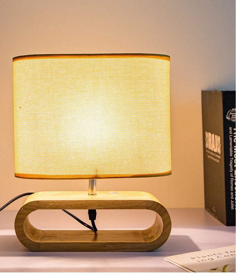 Lampe de chevet style scandinave bois tissu salon chambre à coucher hôtel bureau cadeau anniversaire décoration intérieure durable - lebois-eco.com