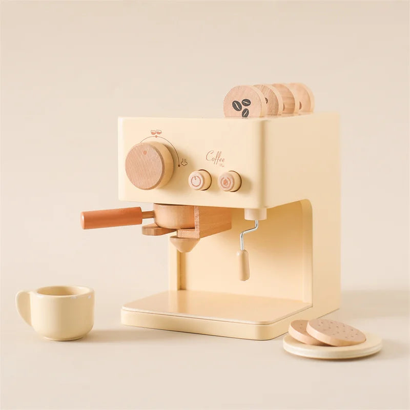 Machine à café expresso jouet en bois massif pour enfants développement éducatif imagination et coordination cadeau noël durable - lebois-eco.com