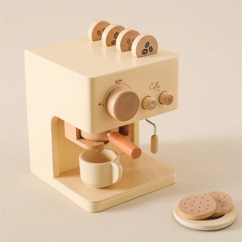 Machine à café expresso jouet en bois massif pour enfants développement éducatif imagination et coordination cadeau noël durable - lebois-eco.com