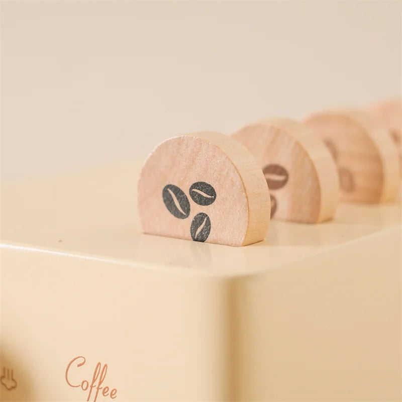 Machine à café expresso jouet en bois massif pour enfants développement éducatif imagination et coordination cadeau noël durable - lebois-eco.com