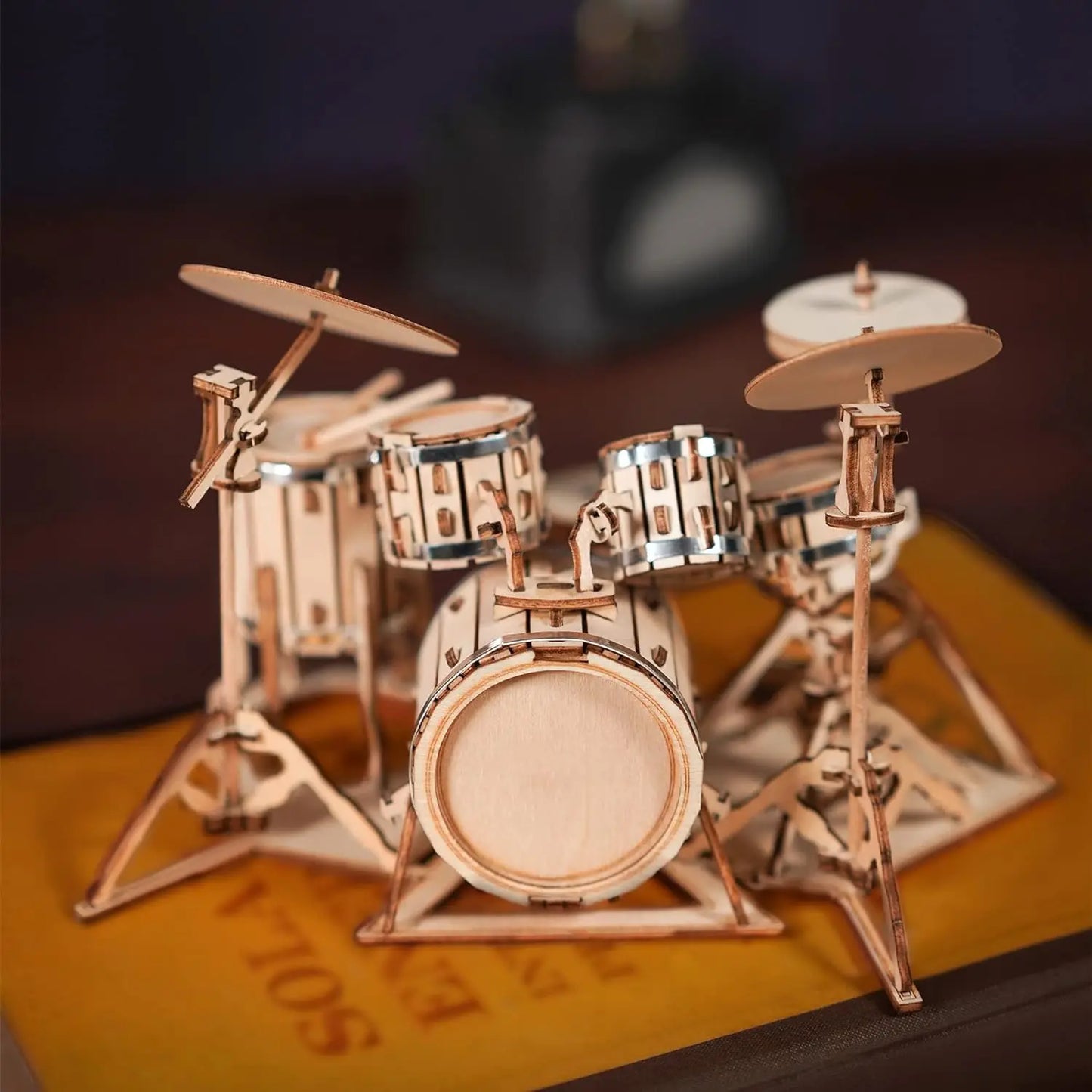 Maquette modélisme bois batterie instrument musique jouet do it yourself assemblage construction fait main cadeau noël enfant adolescent adulte durable écologique - lebois-eco.com