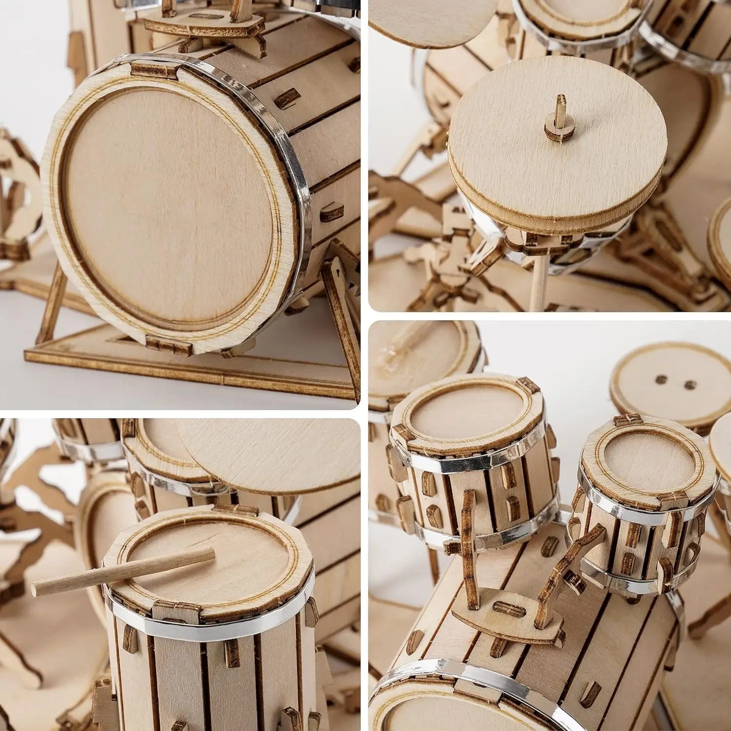Maquette modélisme bois batterie instrument musique jouet do it yourself assemblage construction fait main cadeau noël enfant adolescent adulte durable écologique - lebois-eco.com