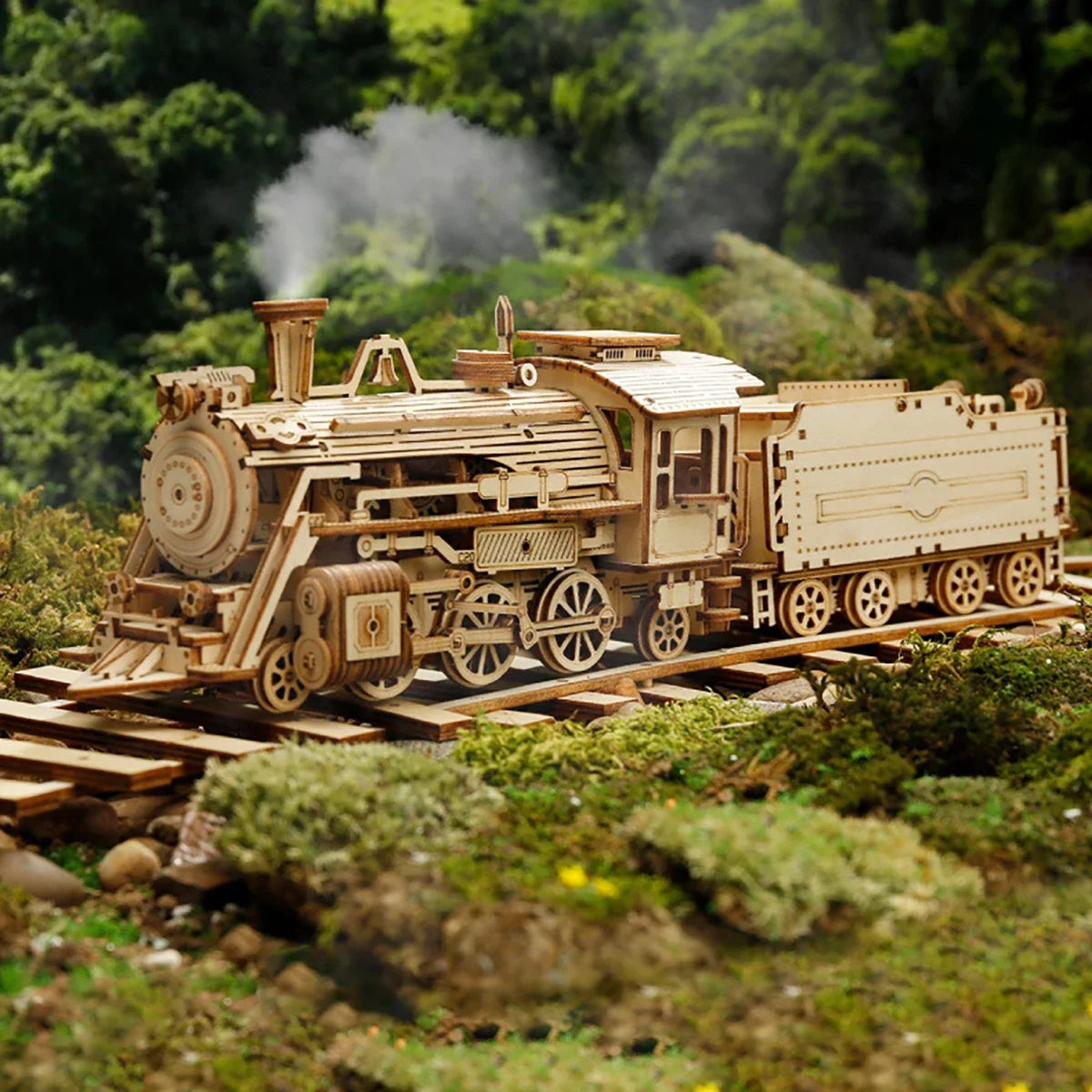 Maquette modélisme bois locomotive à vapeur jouet do it yourself assemblage construction fait main cadeau noël enfant adulte découpe laser durable écologique - lebois-eco.com