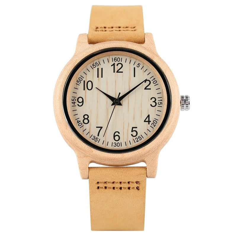 Montre bois bambou quartz alba femme cadeau original anniversaire noël mariage tendance intemporel écologique durable - lebois-eco.com