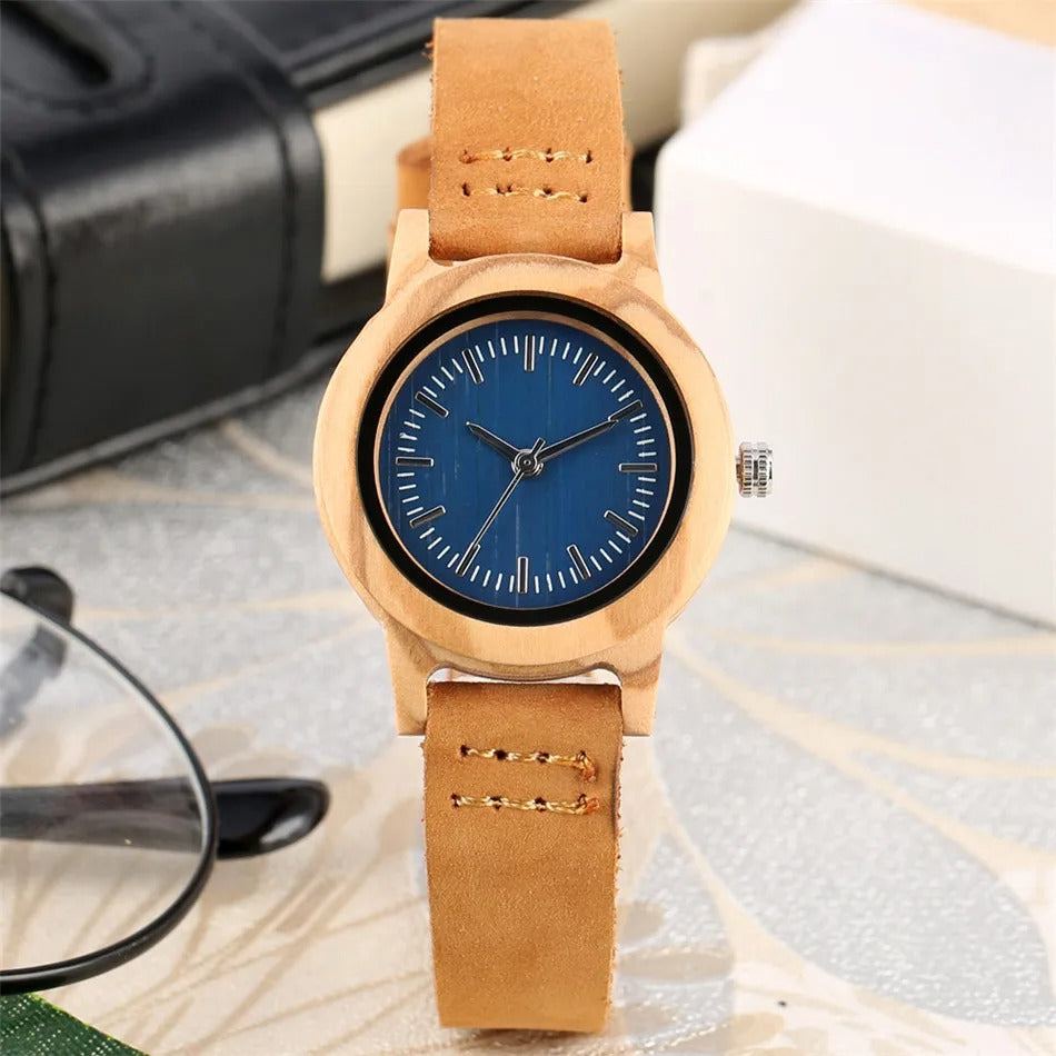 Montre bois bambou quartz femme cadeau original anniversaire noël mariage tendance intemporel écologique durable - lebois-eco.com