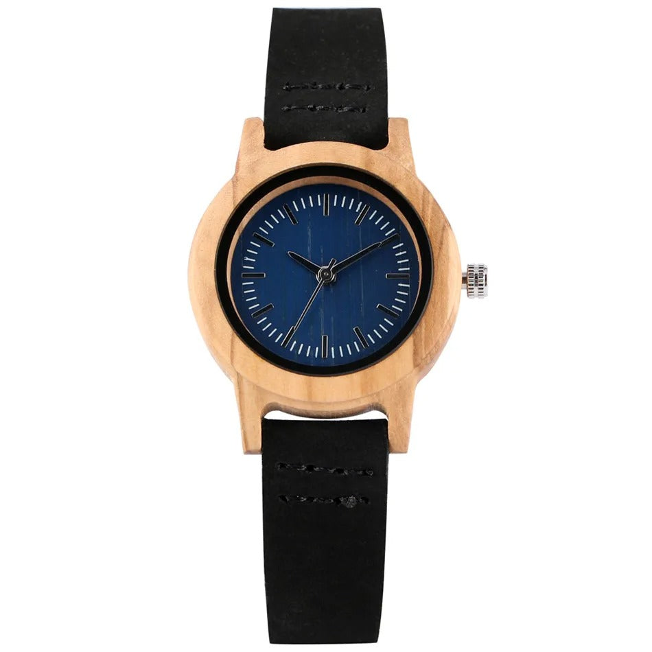 Montre bois bambou quartz femme cadeau original anniversaire noël mariage tendance intemporel écologique durable - lebois-eco.com