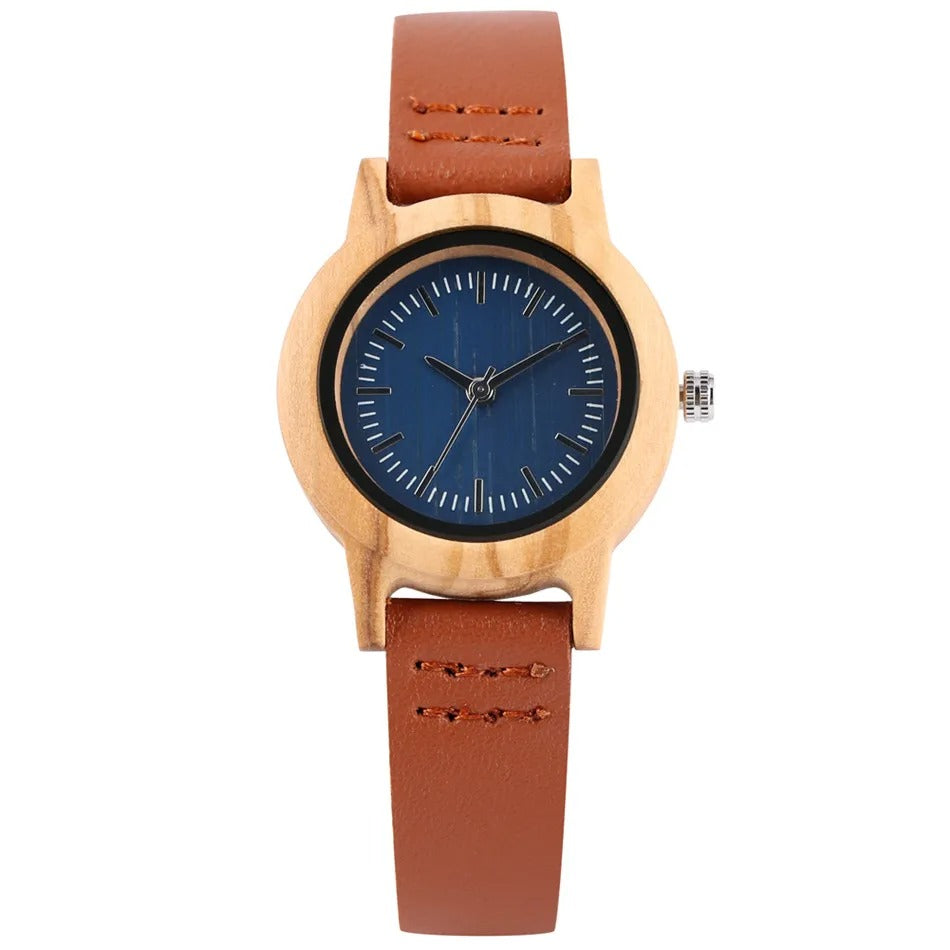 Montre bois bambou quartz femme cadeau original anniversaire noël mariage tendance intemporel écologique durable - lebois-eco.com